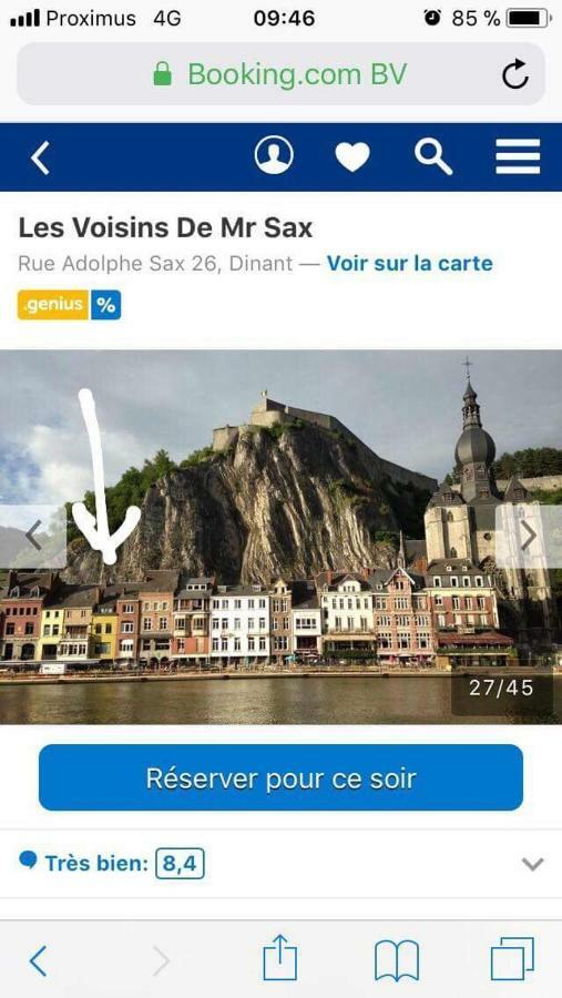 Les Voisins De Mr Sax Hotel Dinant Bagian luar foto